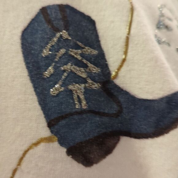 Vintage 80s Southwestern single stitch puffy paint sequin top - Picture 5 of 10